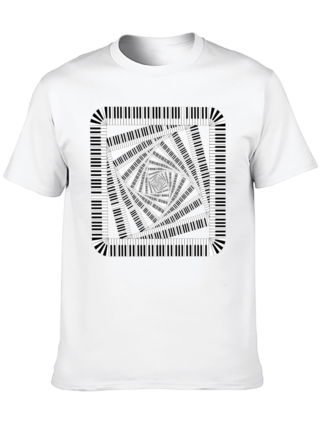 Piano Key Illusion Black T-Shirt