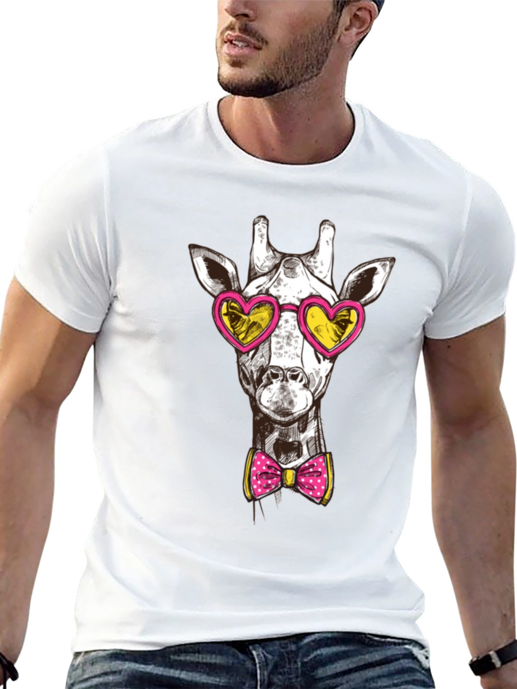 Giraffe Heart Sunglasses Graphic Tee