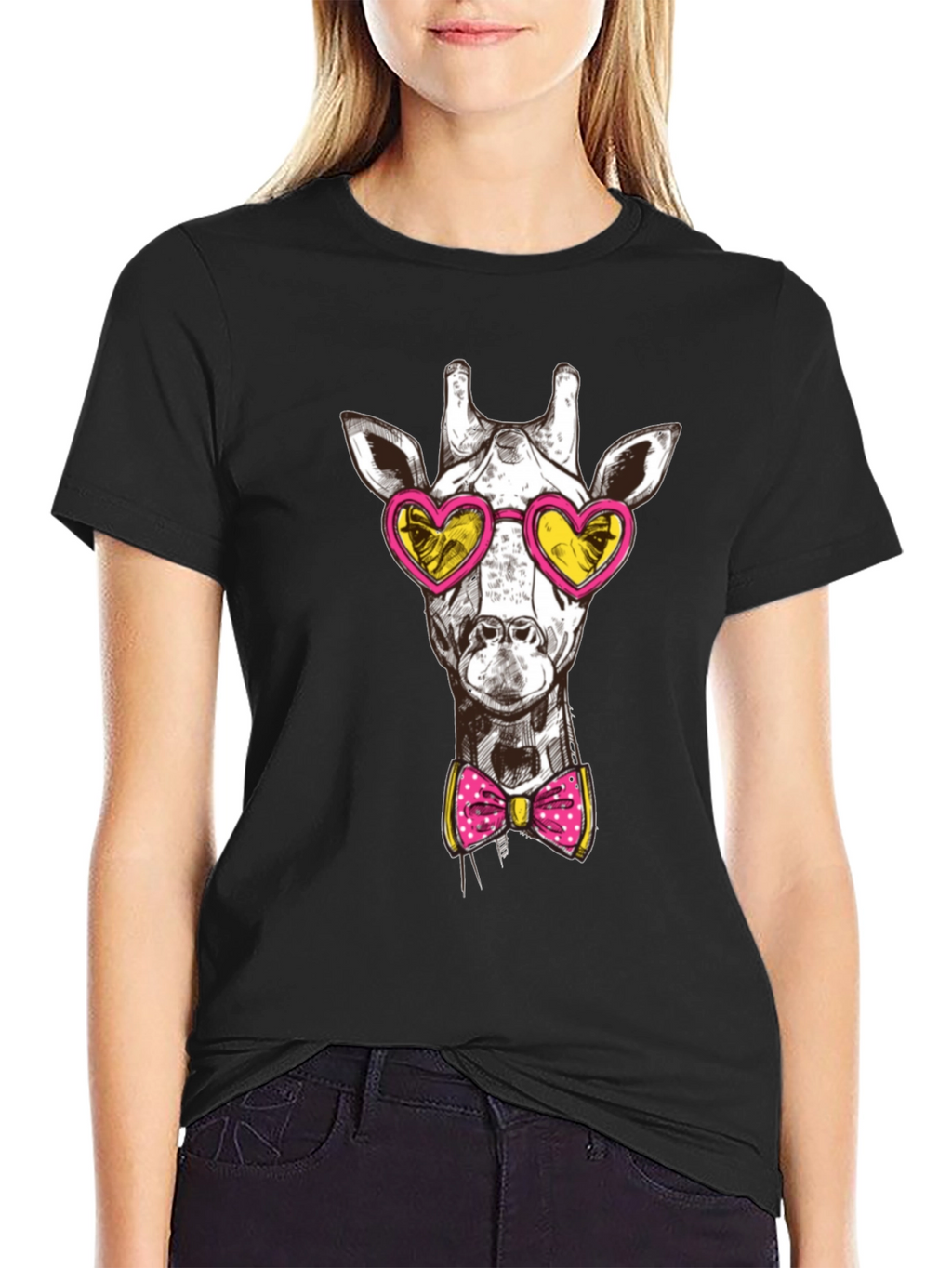 Giraffe Heart Sunglasses Graphic Tee