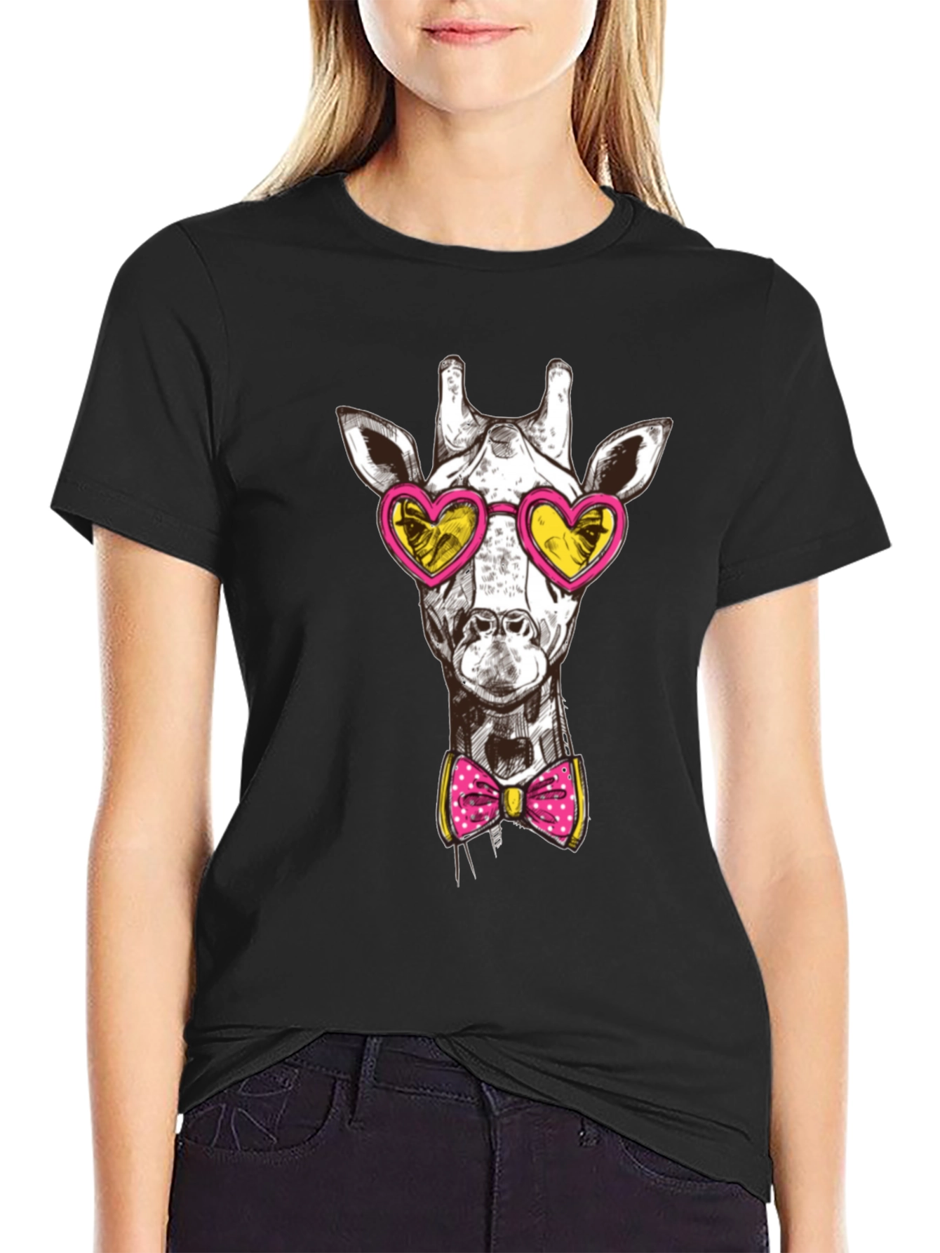 Giraffe Heart Sunglasses Graphic Tee