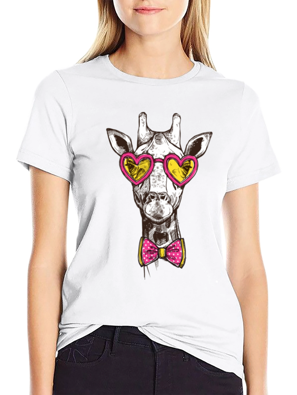 Giraffe Heart Sunglasses Graphic Tee