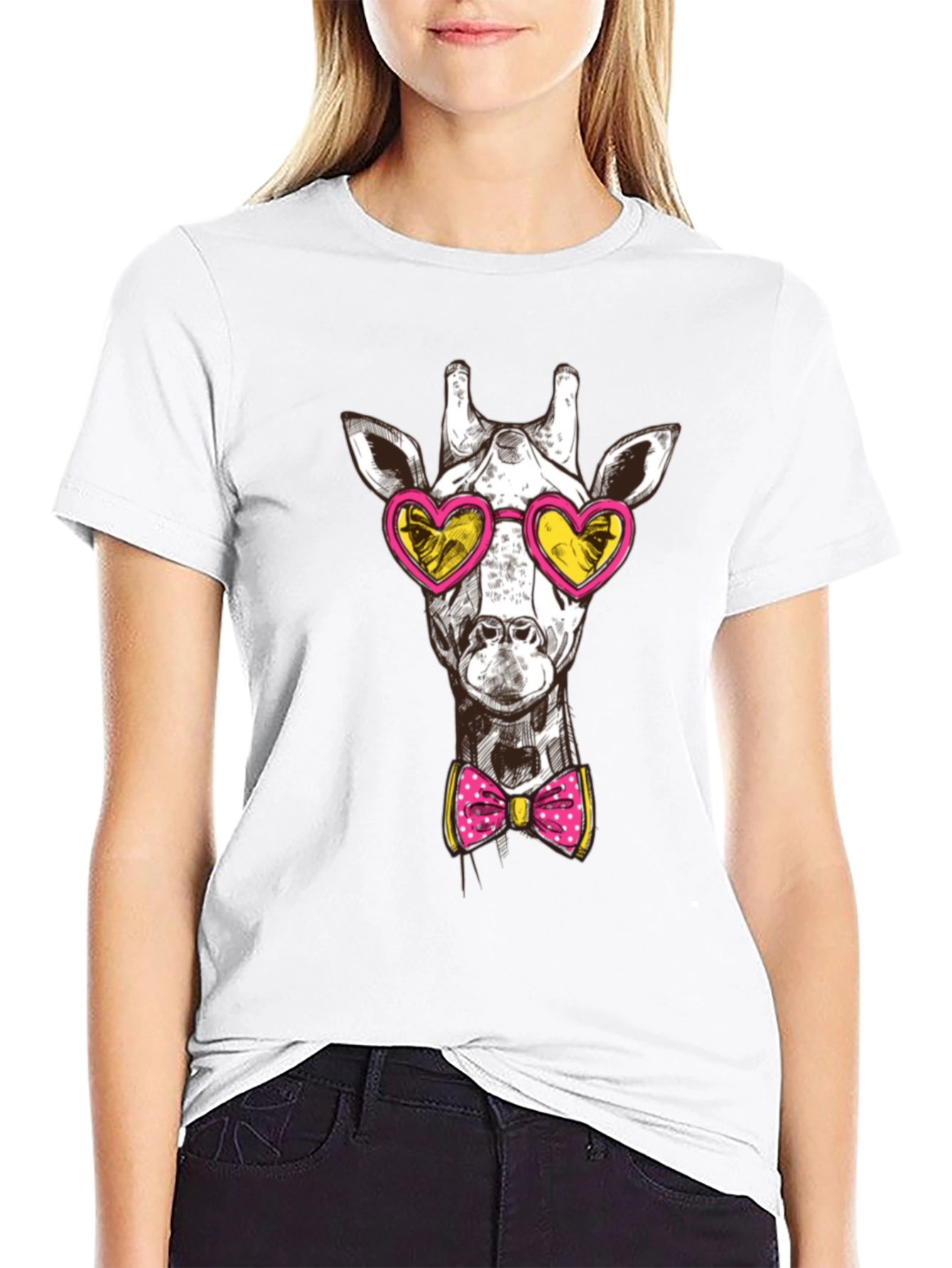 Giraffe Heart Sunglasses Graphic Tee