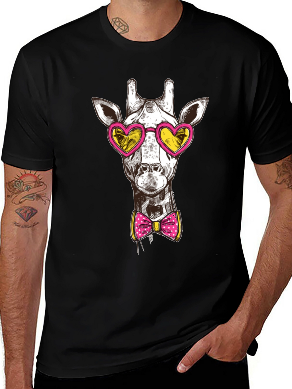 Giraffe Heart Sunglasses Graphic Tee