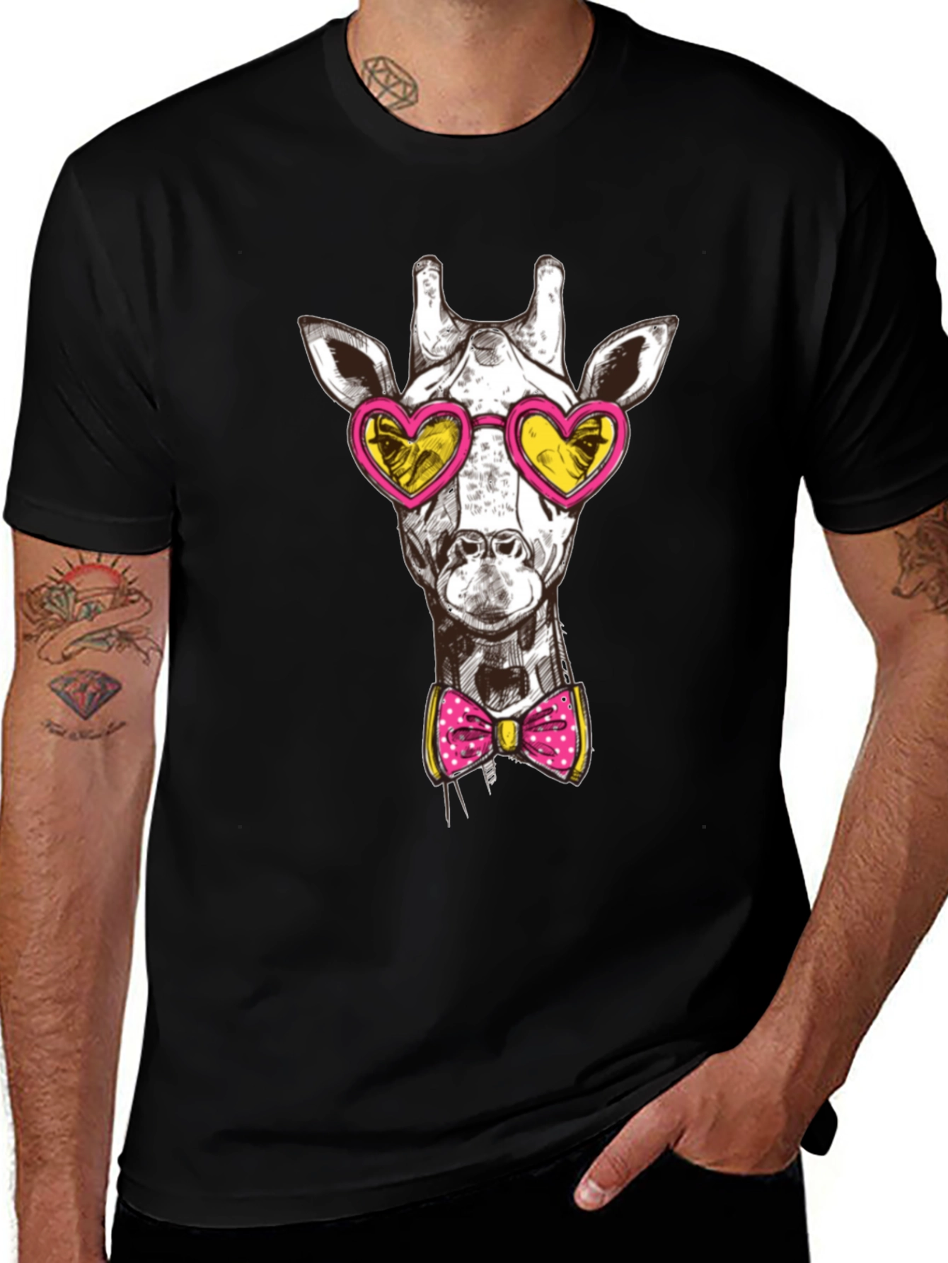 Giraffe Heart Sunglasses Graphic Tee