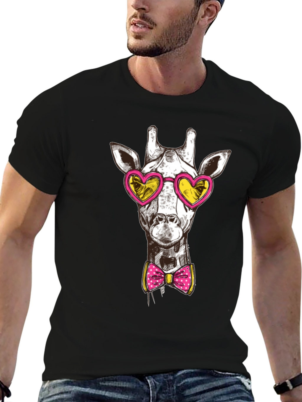 Giraffe Heart Sunglasses Graphic Tee