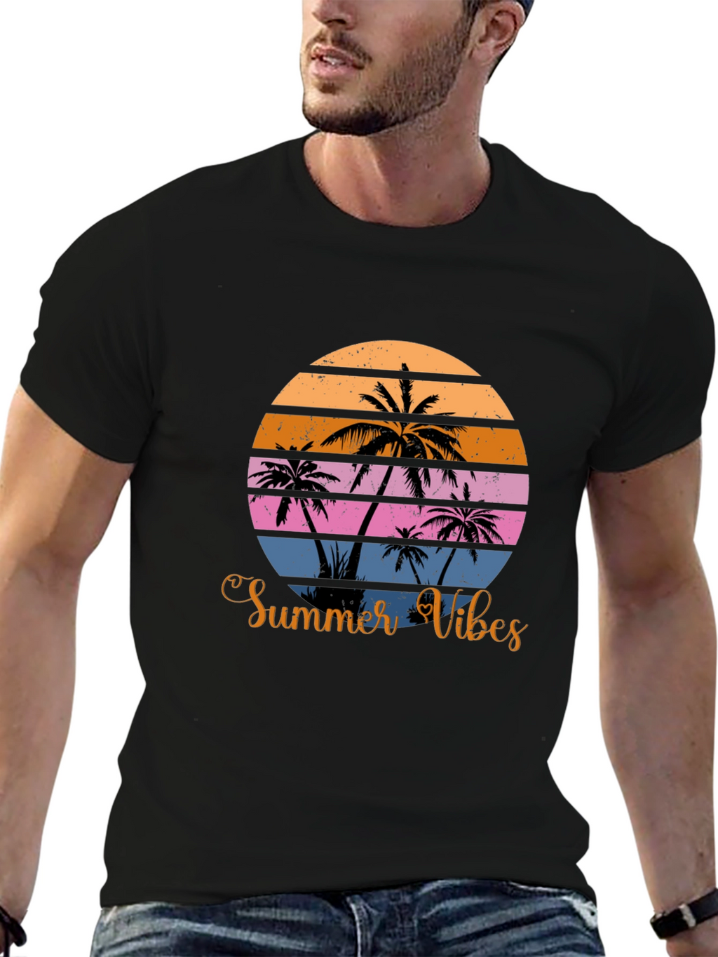 Summer Vibes Palm Tree Graphic Tee