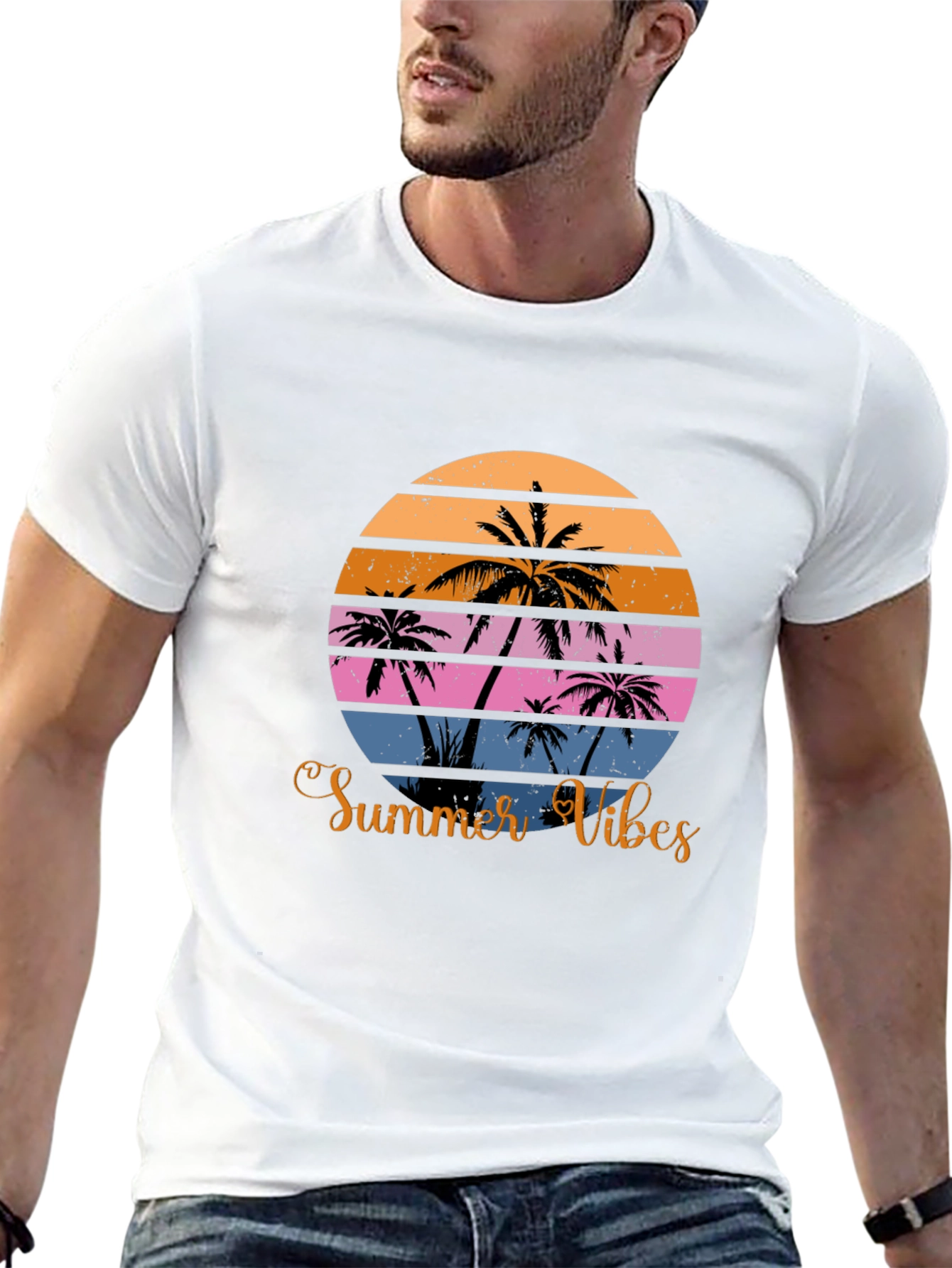 Summer Vibes Palm Tree Graphic Tee