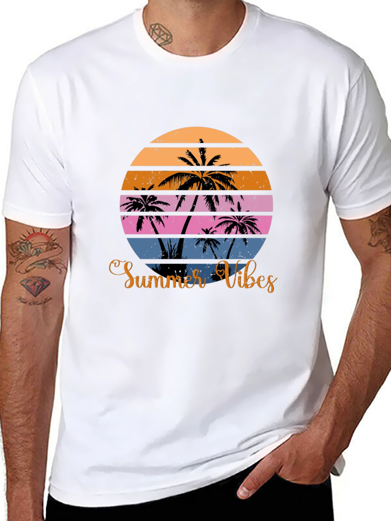 Summer Vibes Palm Tree Graphic Tee