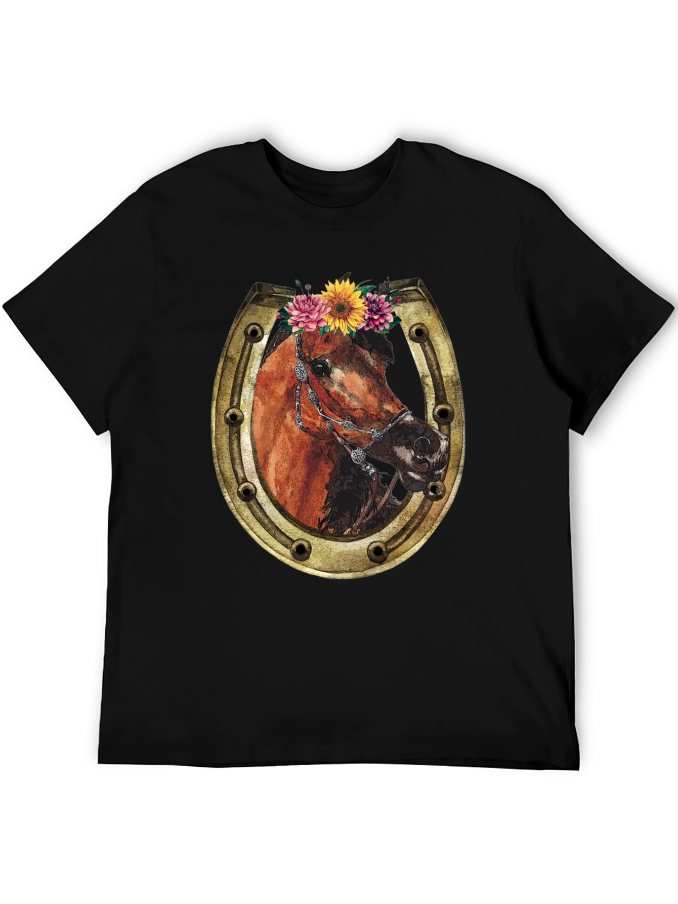 Horse & Horseshoe Graphic Tee - Western Style