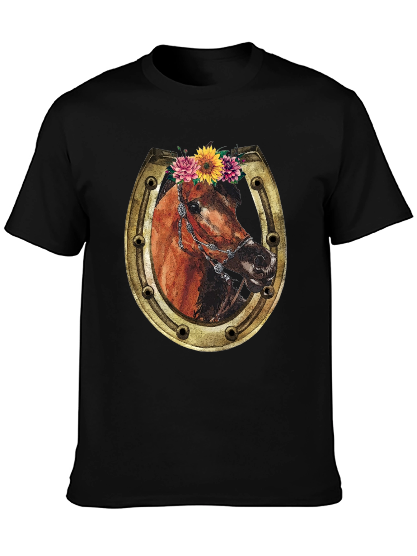 Horse & Horseshoe Graphic Tee - Western Style