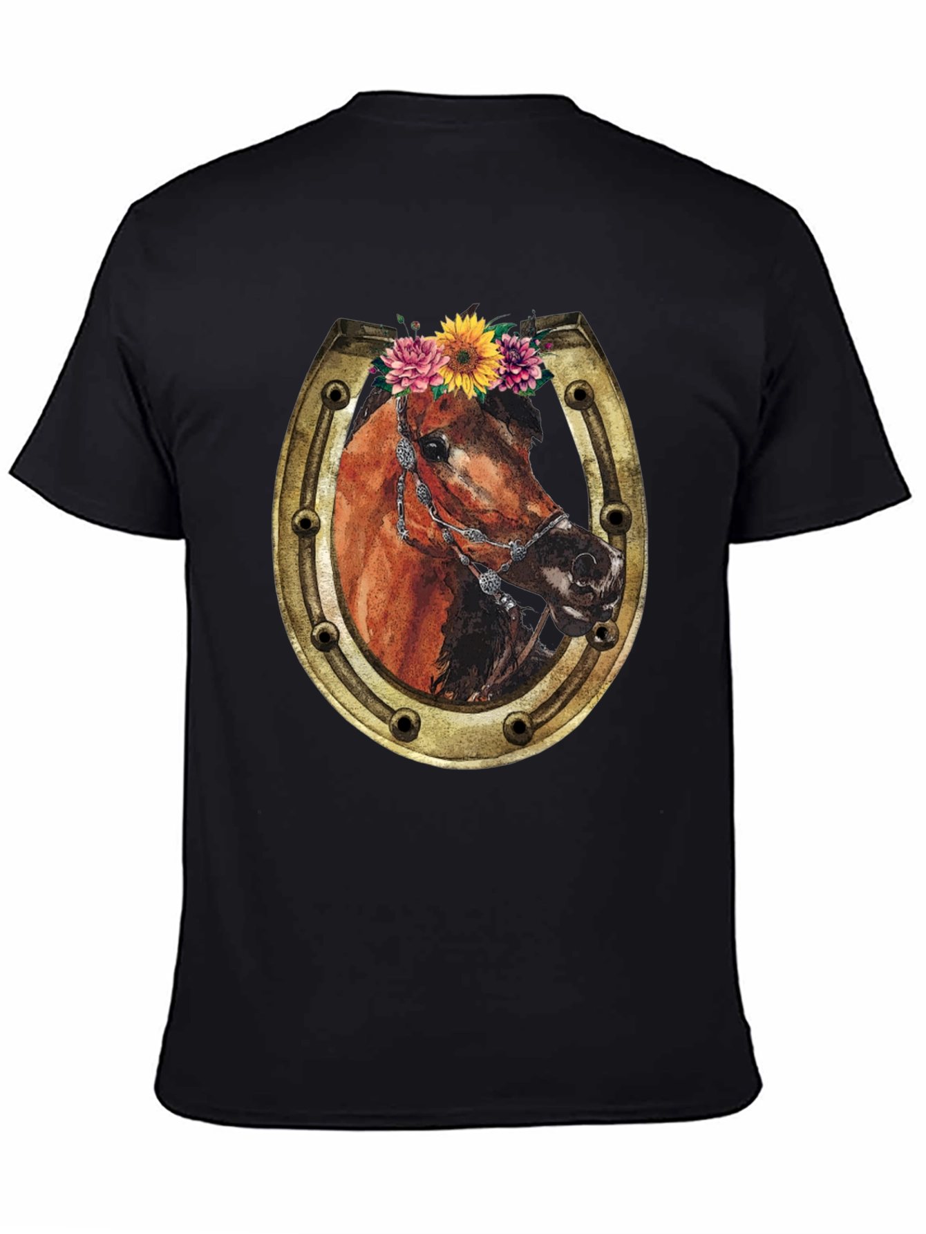 Horse & Horseshoe Graphic Tee - Western Style