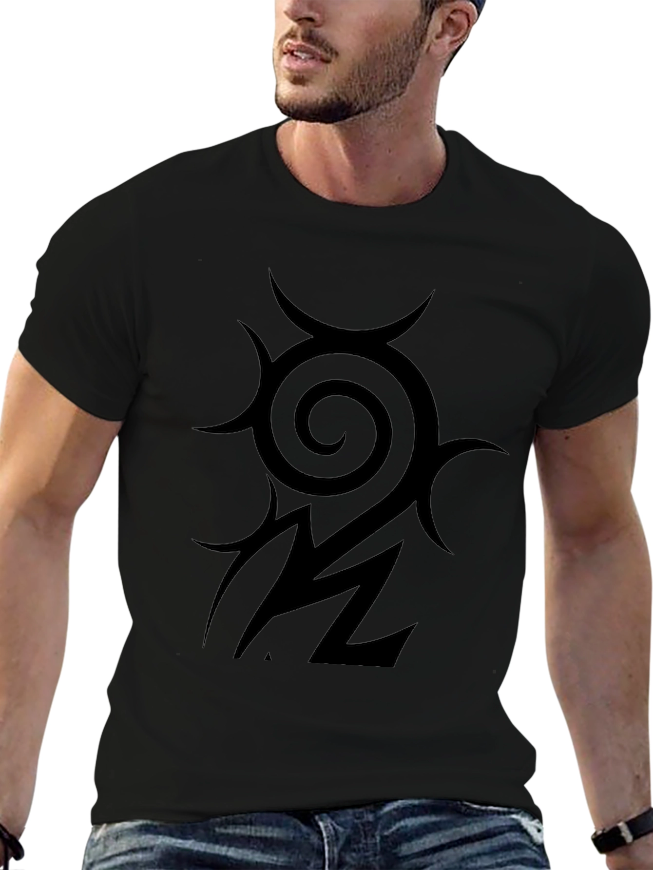 Tribal Symbol Graphic Black T-Shirt