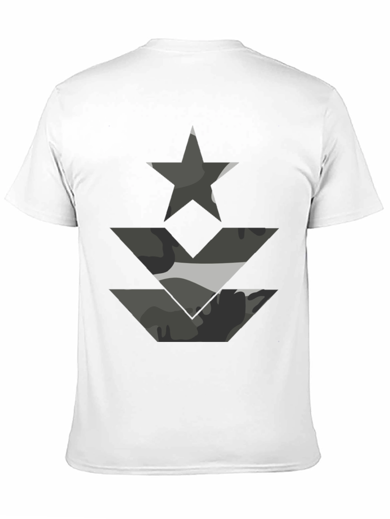 Camo Star & Chevron Graphic Tee - Black