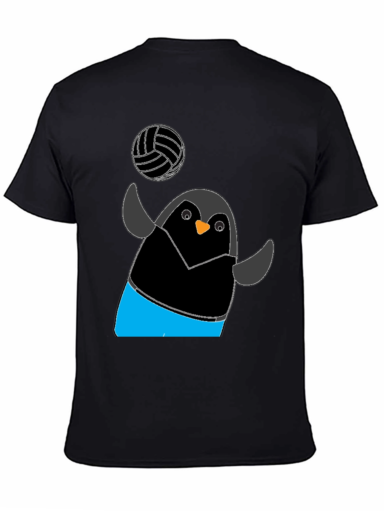 Penguin Volleyball T-Shirt - Black Casual Tee