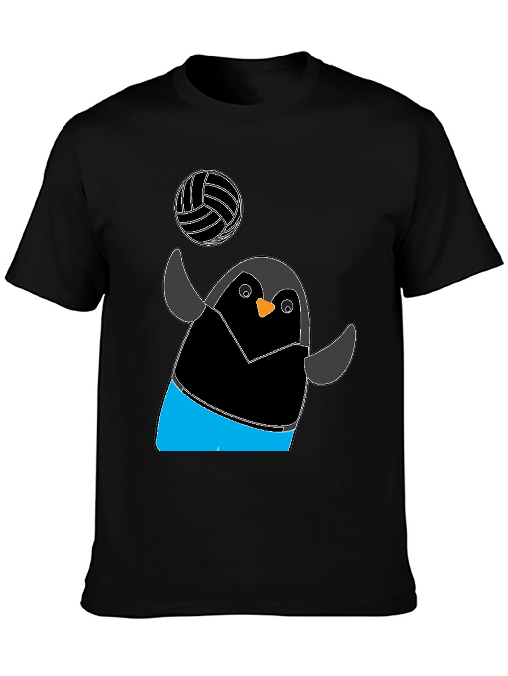 Penguin Volleyball T-Shirt - Black Casual Tee