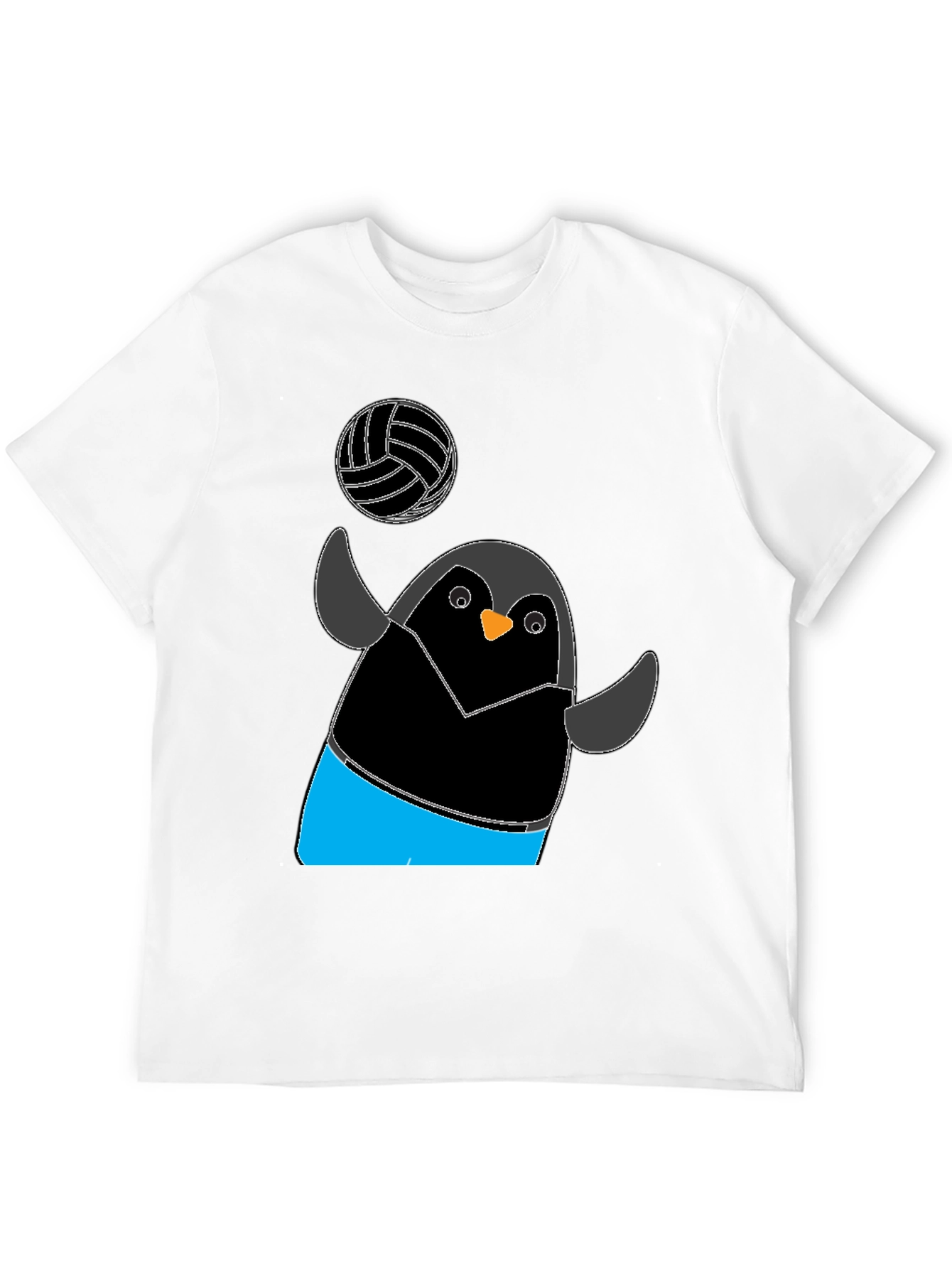 Penguin Volleyball T-Shirt - Black Casual Tee