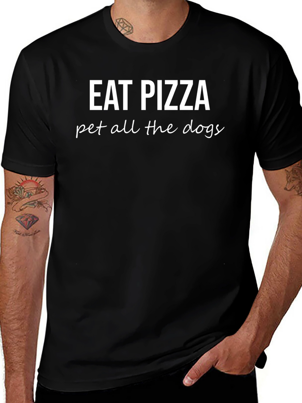 Eat Pizza Pet All The Dogs Funny T-Shirt