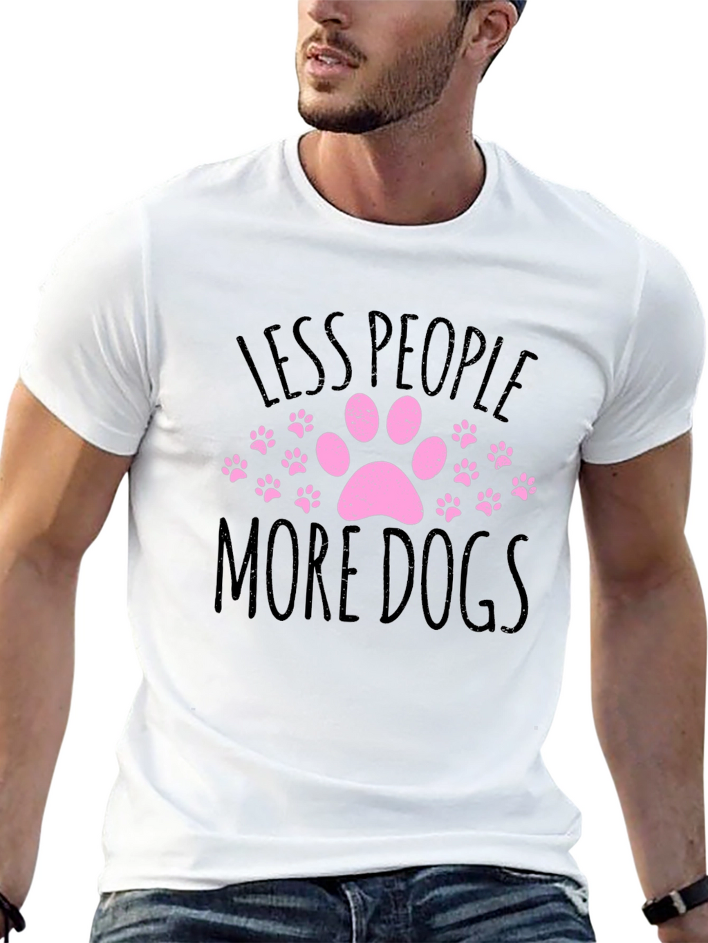 Less People More Dogs Graphic T-Shirt
