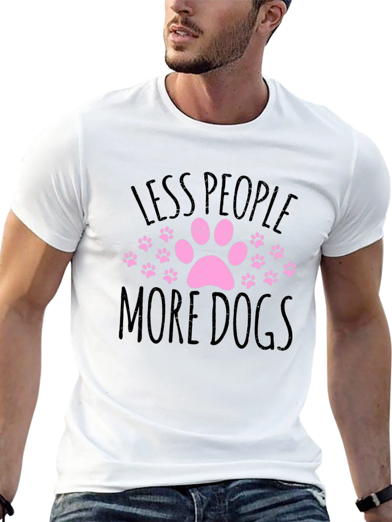 Less People More Dogs Graphic T-Shirt