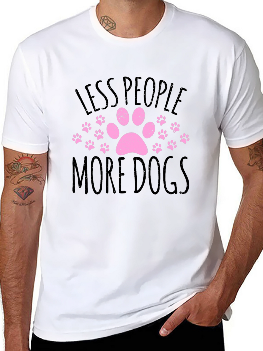 Less People More Dogs Graphic T-Shirt