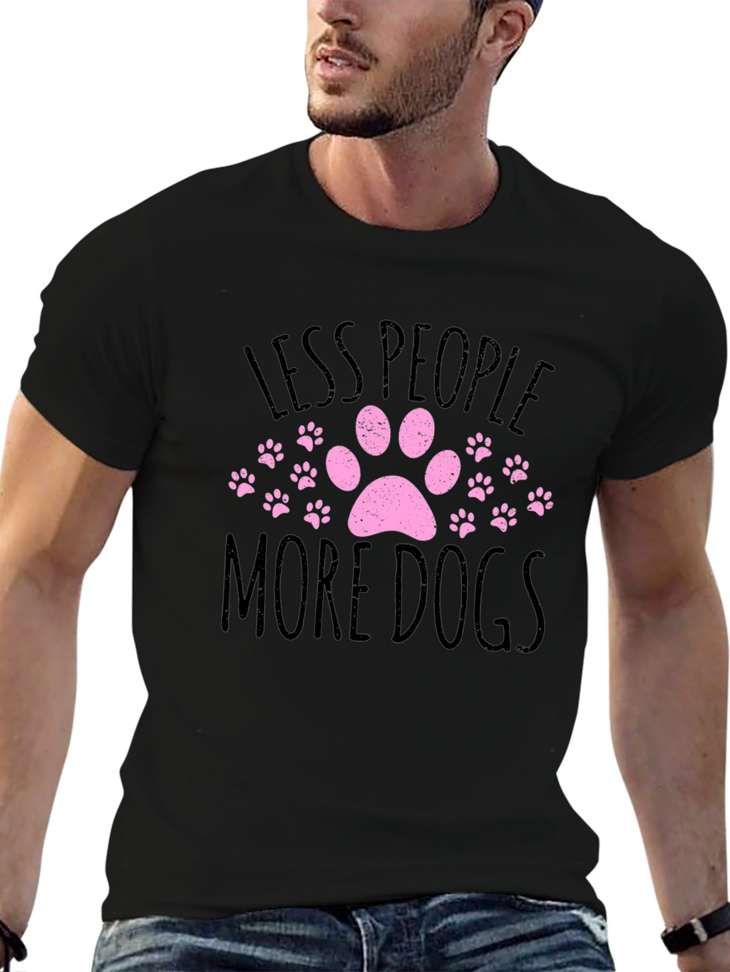 Less People More Dogs Graphic T-Shirt