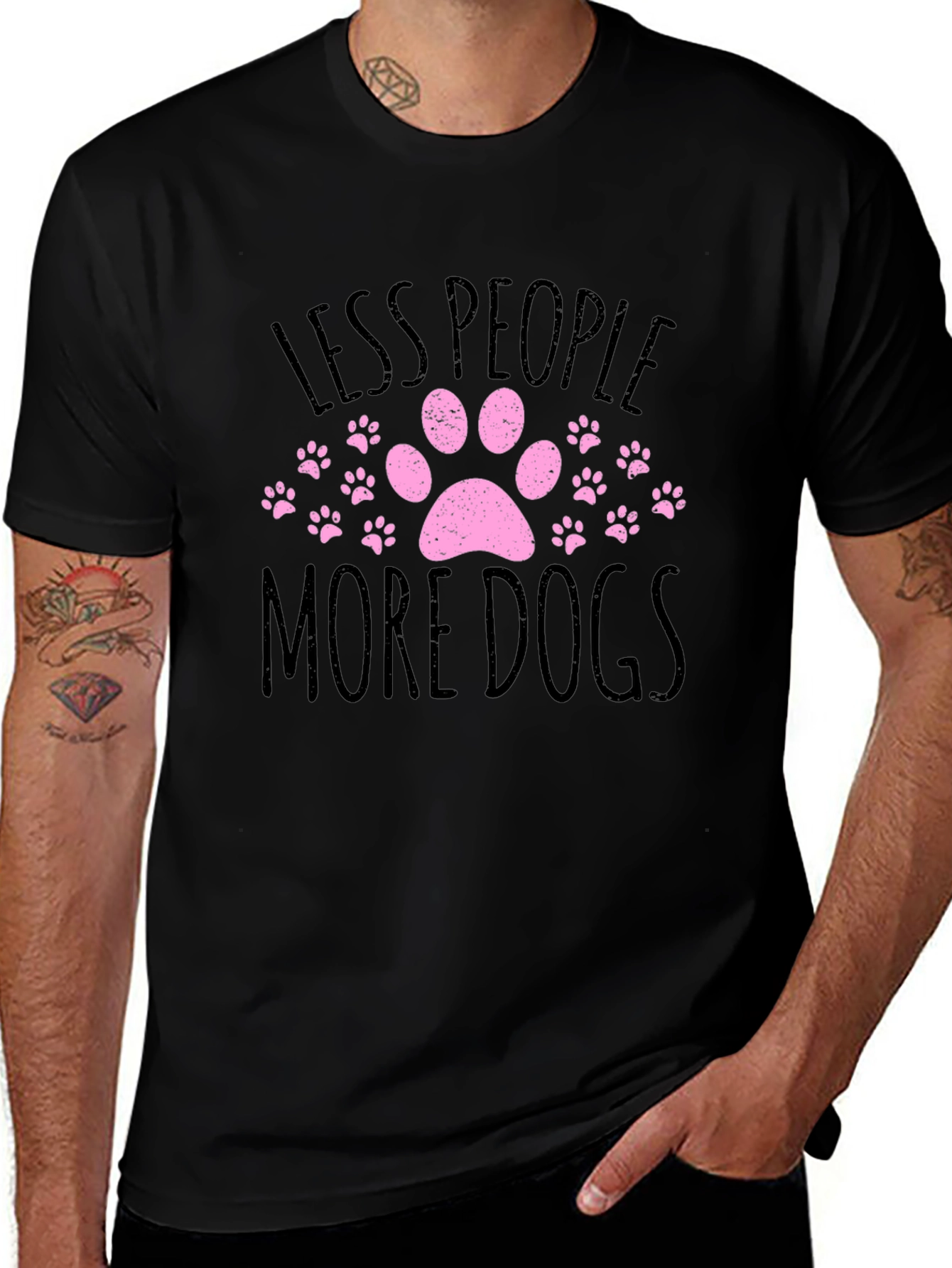 Less People More Dogs Graphic T-Shirt