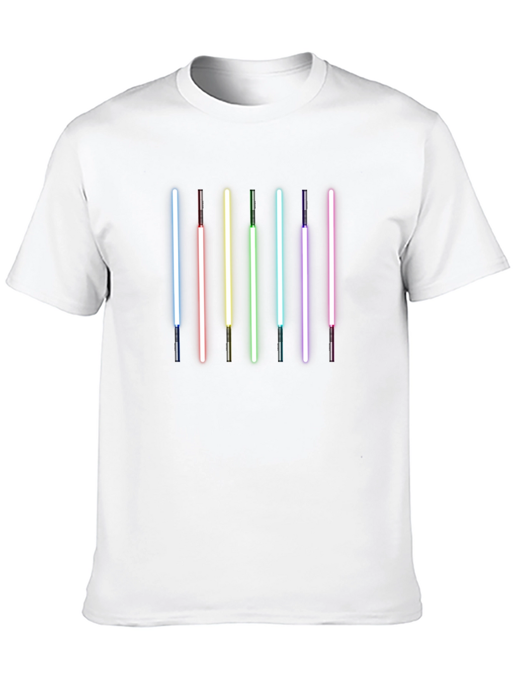 Rainbow Lightsaber Graphic Black T-Shirt
