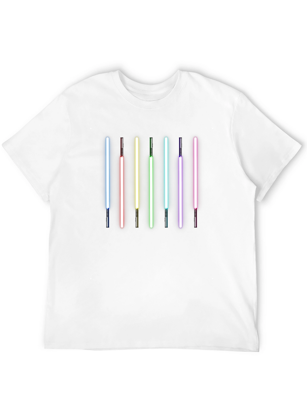 Rainbow Lightsaber Graphic Black T-Shirt