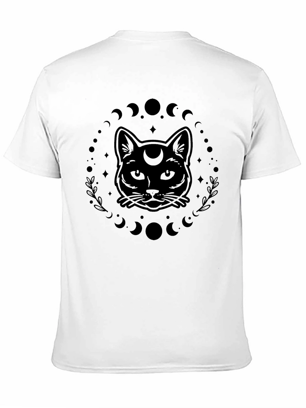 Mystic Cat Moon Phase Graphic T-Shirt