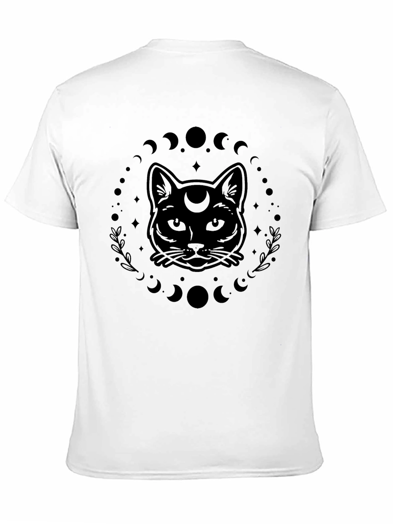 Mystic Cat Moon Phase Graphic T-Shirt