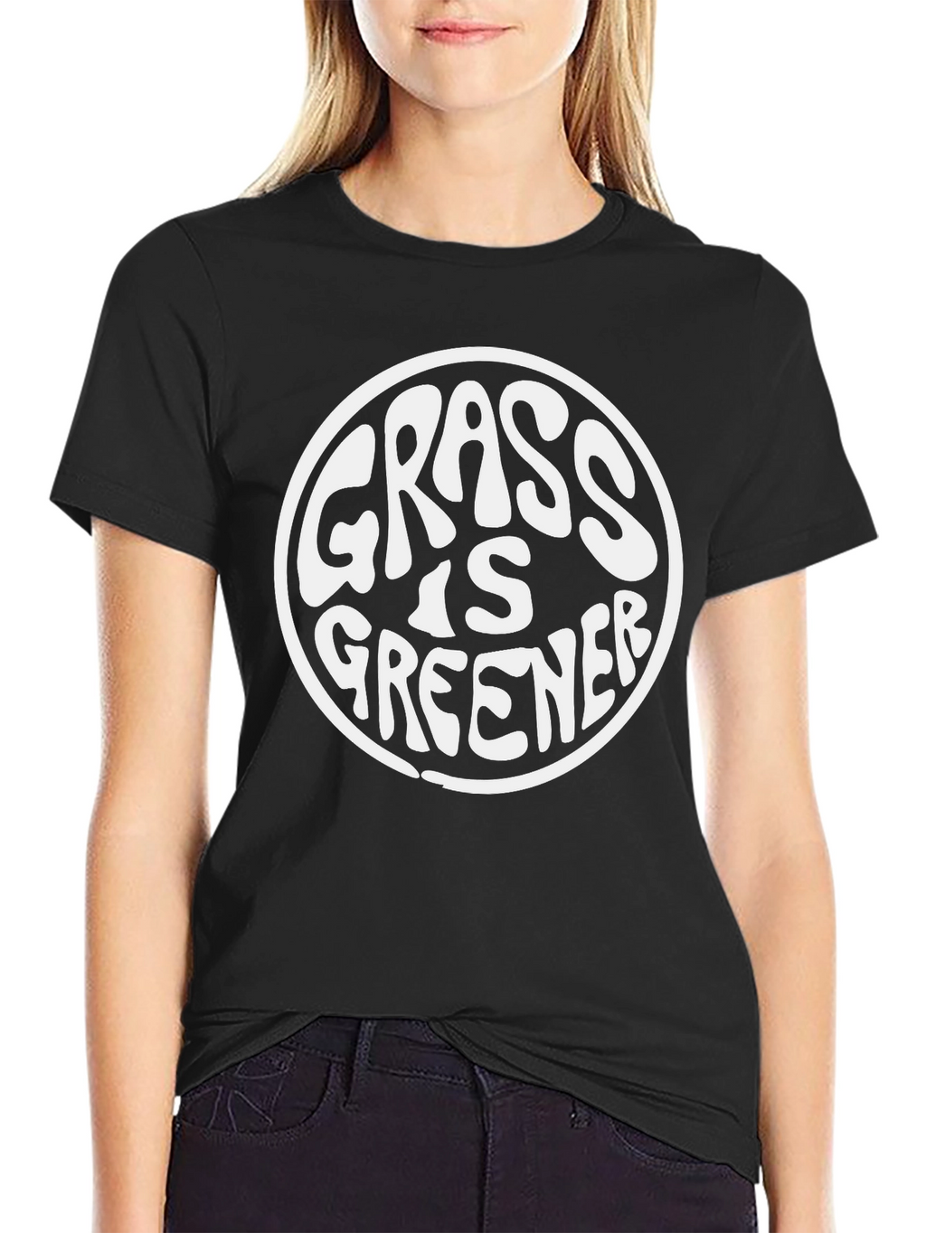 Grass Is Greener T-Shirt - Black Classic Fit