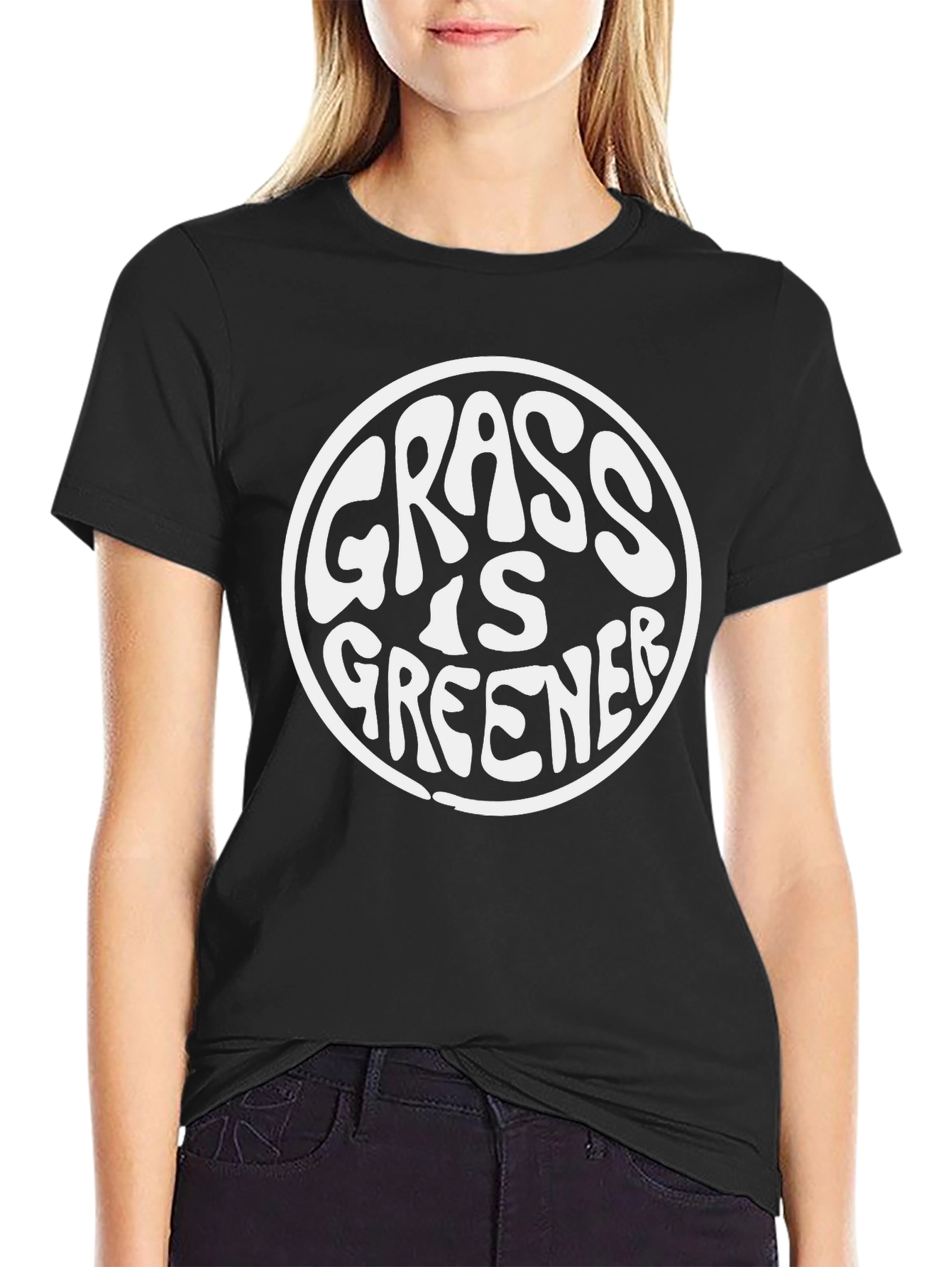 Grass Is Greener T-Shirt - Black Classic Fit