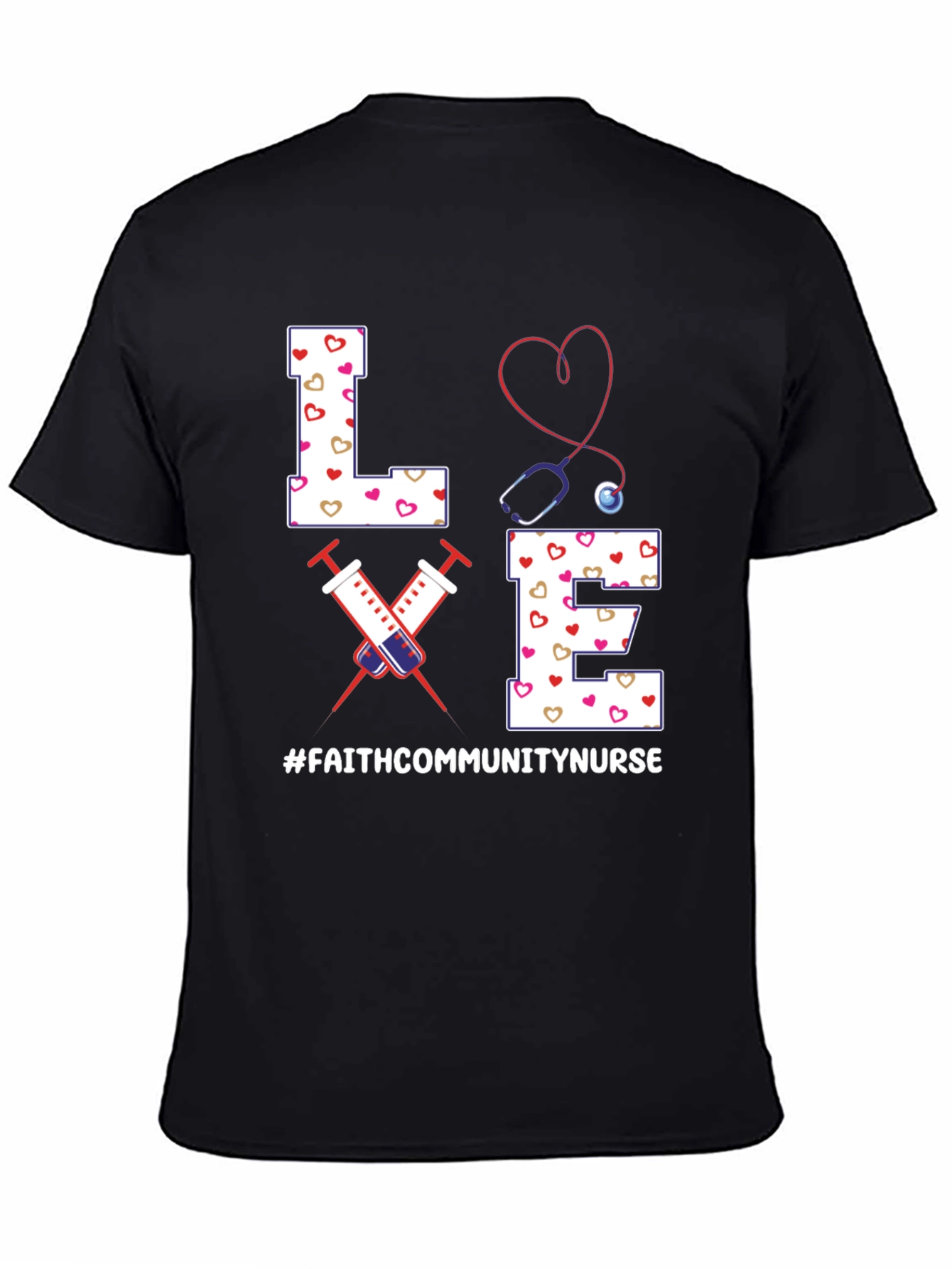 Faith Community Nurse T-Shirt - LOVE Heart Design
