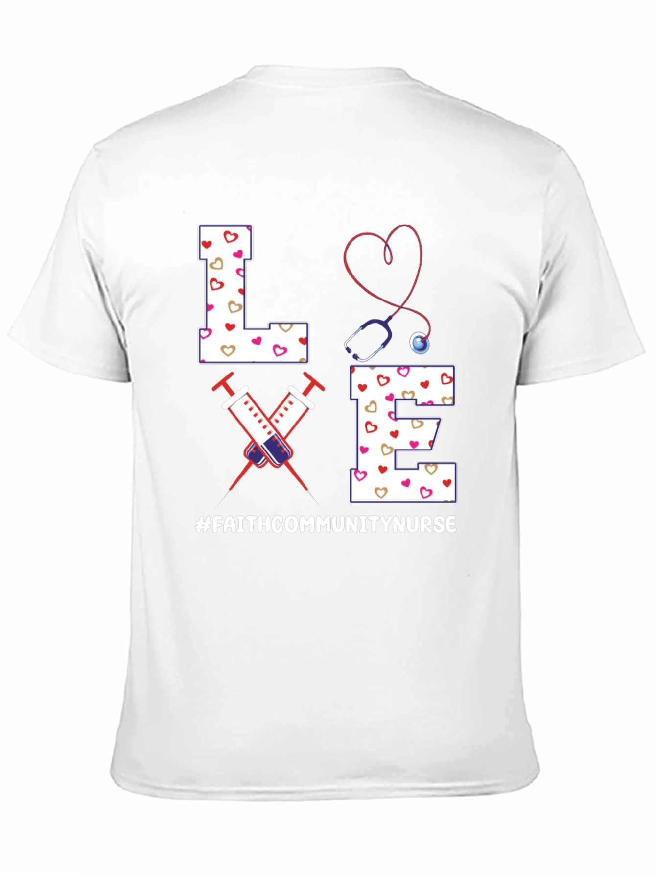 Faith Community Nurse T-Shirt - LOVE Heart Design