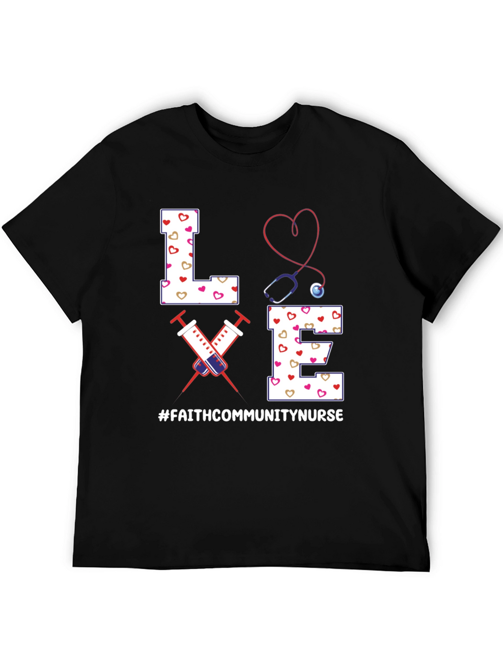 Faith Community Nurse T-Shirt - LOVE Heart Design