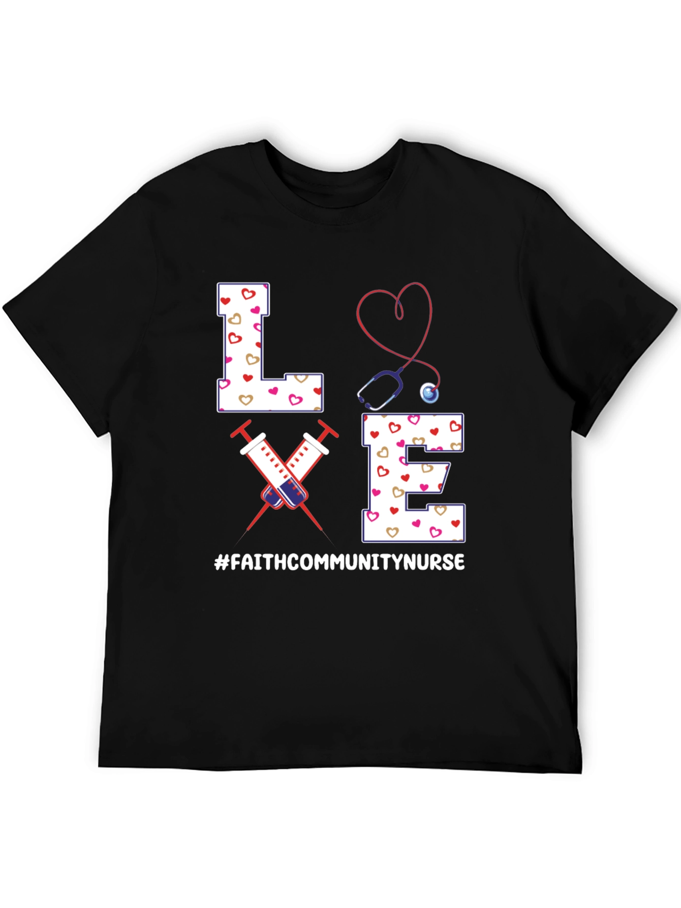 Faith Community Nurse T-Shirt - LOVE Heart Design