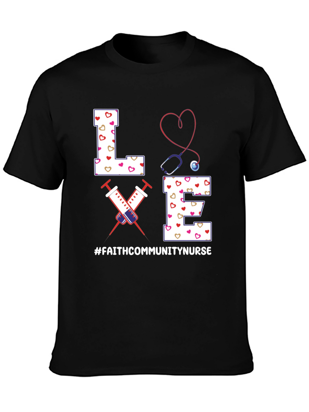 Faith Community Nurse T-Shirt - LOVE Heart Design