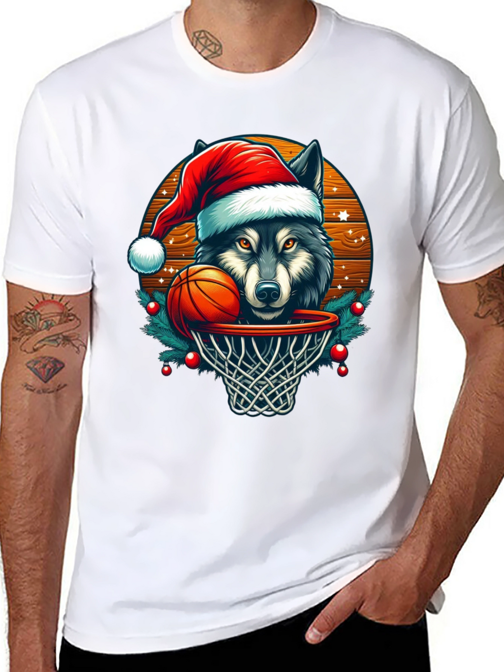 Wolf Dunk Christmas T-Shirt
