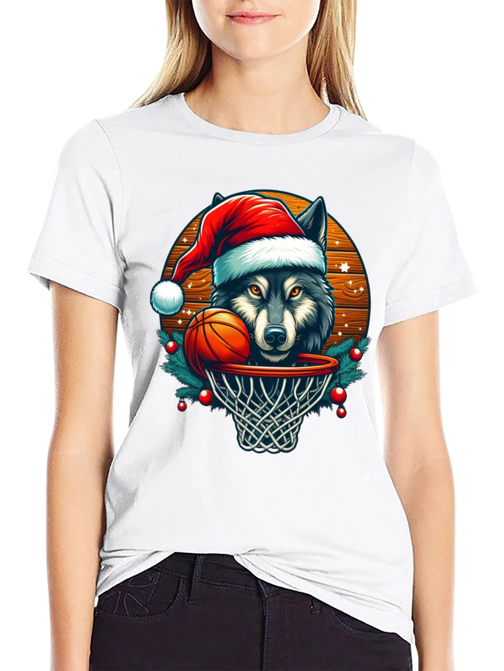 Wolf Dunk Christmas T-Shirt