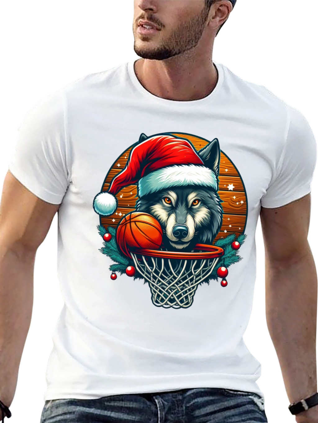 Wolf Dunk Christmas T-Shirt