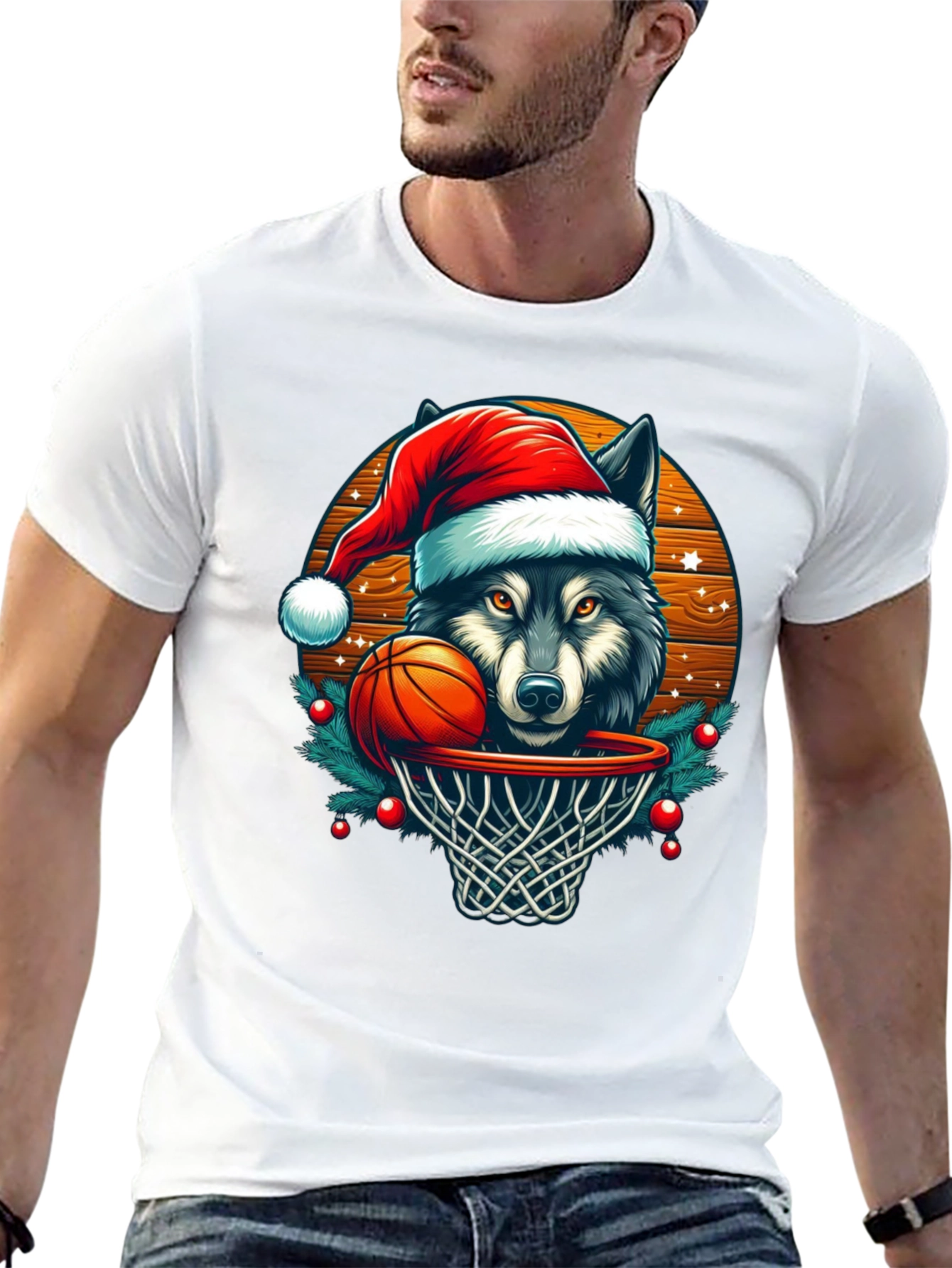 Wolf Dunk Christmas T-Shirt