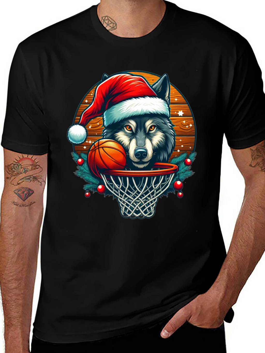 Wolf Dunk Christmas T-Shirt