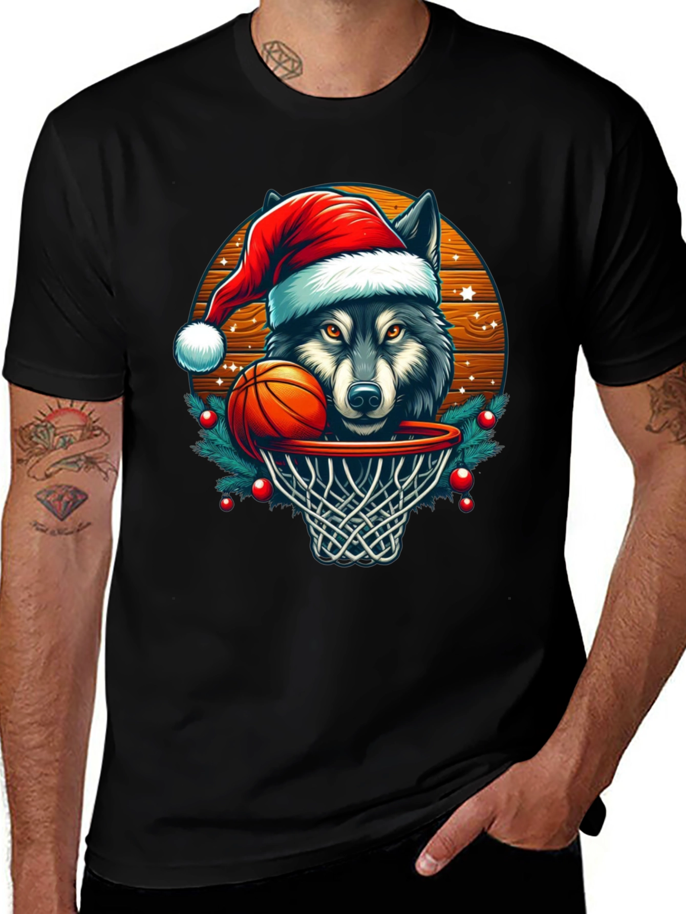 Wolf Dunk Christmas T-Shirt