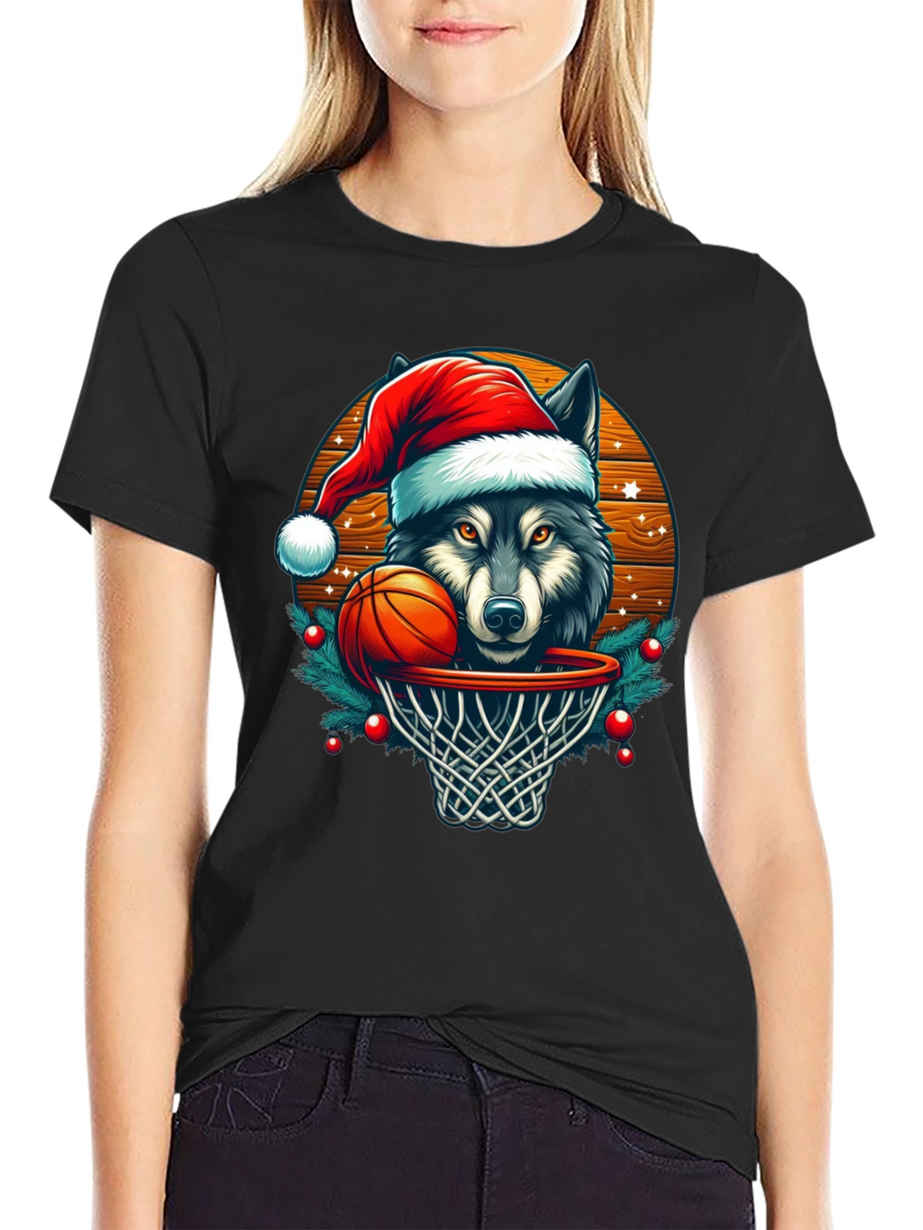 Wolf Dunk Christmas T-Shirt
