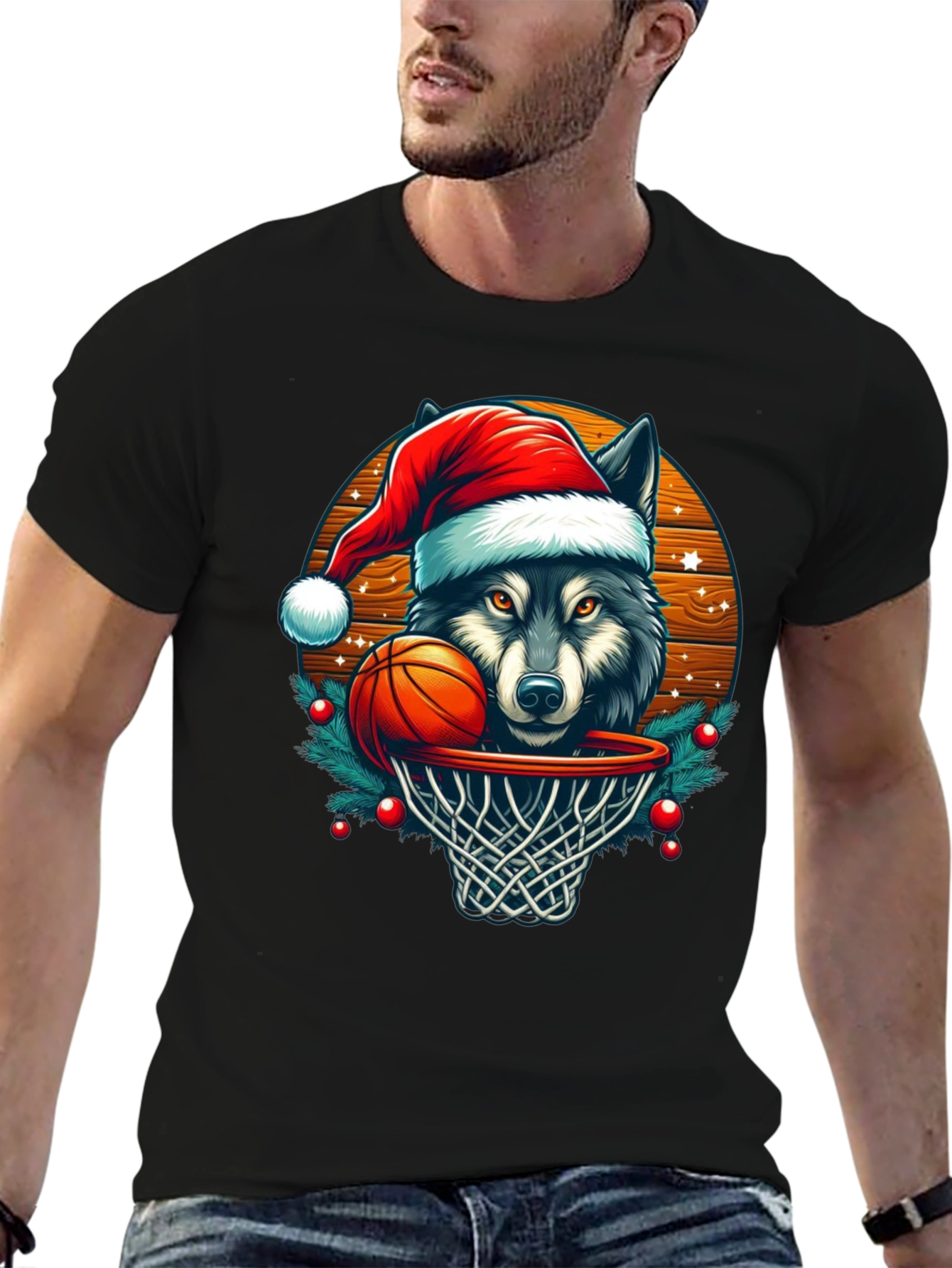 Wolf Dunk Christmas T-Shirt