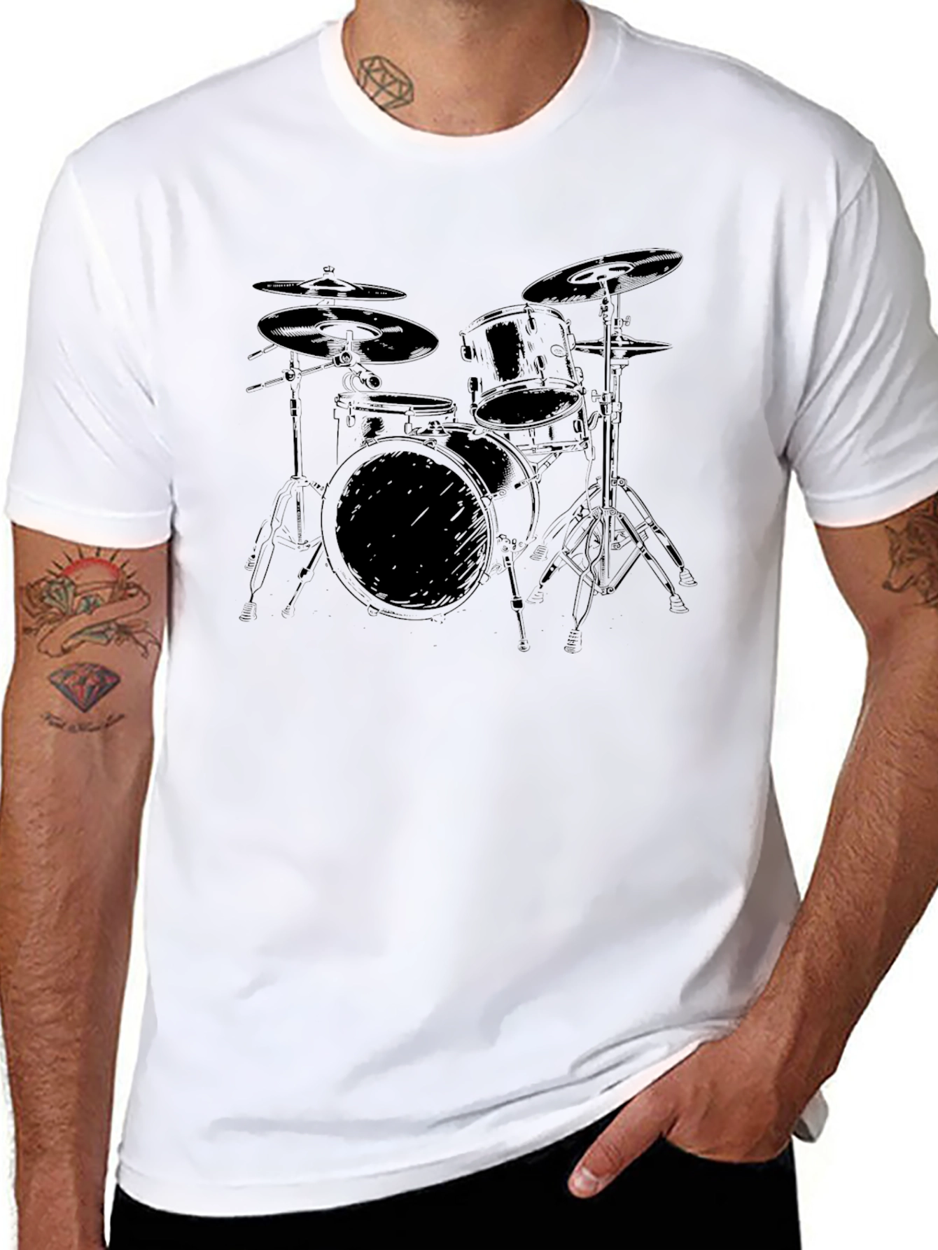 Drum Kit Graphic T-Shirt - Musician Tee