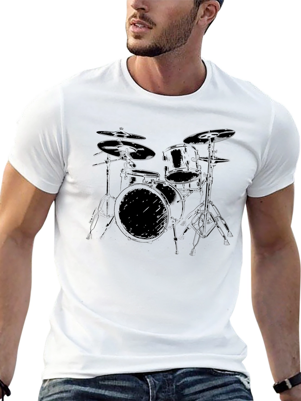 Drum Kit Graphic T-Shirt - Musician Tee