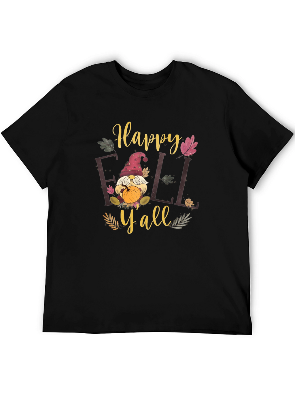 Happy Fall Yall Black T-Shirt