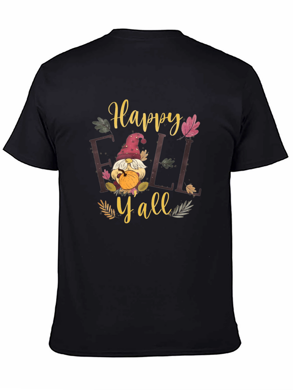 Happy Fall Yall Black T-Shirt