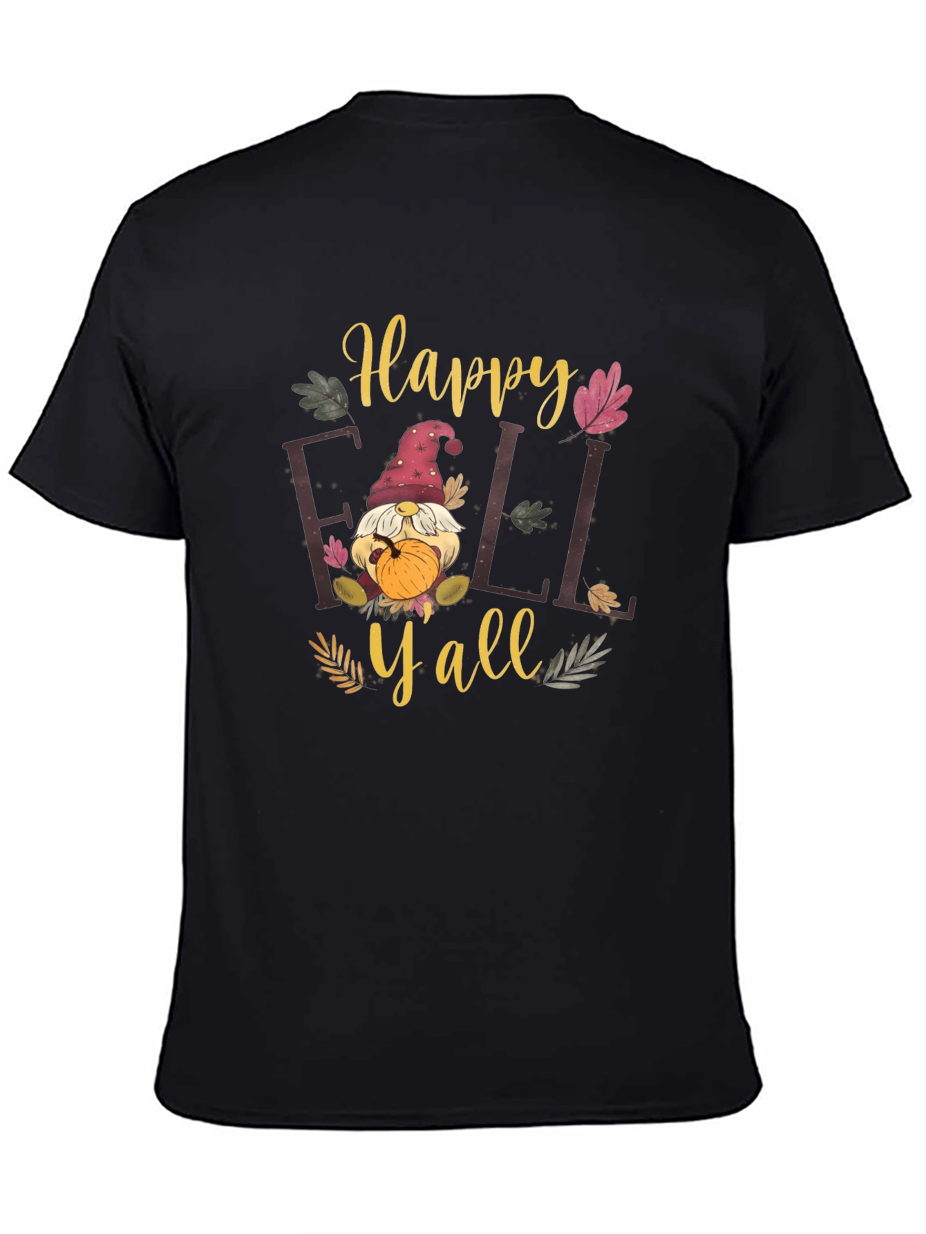 Happy Fall Yall Black T-Shirt